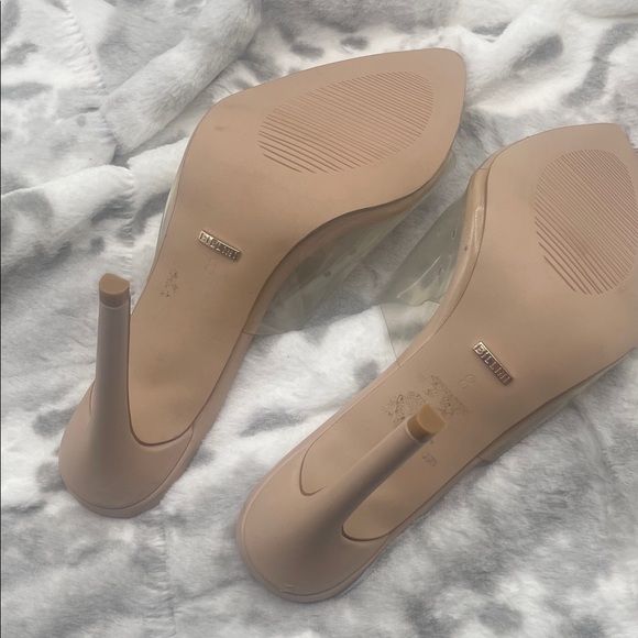 Bellini Perri Stiletto Heels - Nude Heels with Transparent Strap, slip on size 8 - Picture 5 of 8